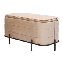Leah Velvet Storage Ottoman Bench
